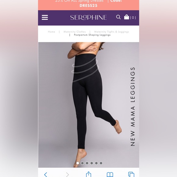 Seraphine postpartum shaping leggings size s nwt black - Picture 2 of 11